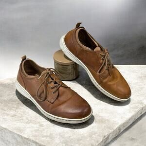 BORN Men's Size 12 Marcus Leather Lace-Up Casual Comfort Sneakers Brown